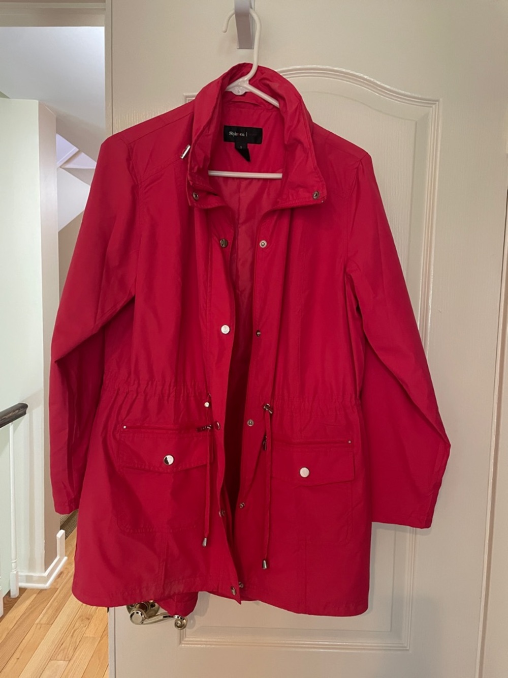Style & Co Women's watermelon pink rain all weather Jacket Small